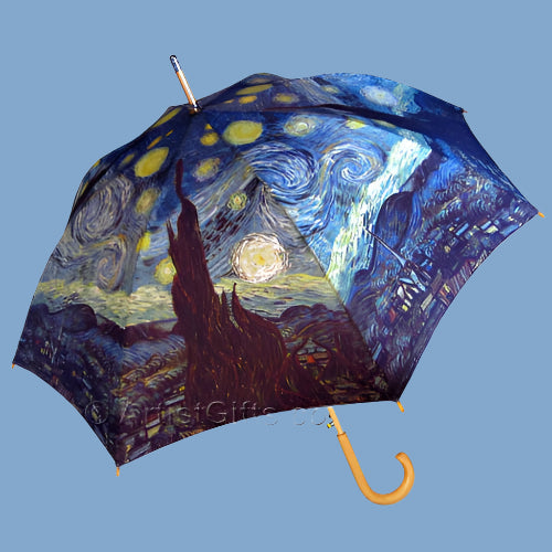 Art Umbrellas with art by Monet, Van Gogh...