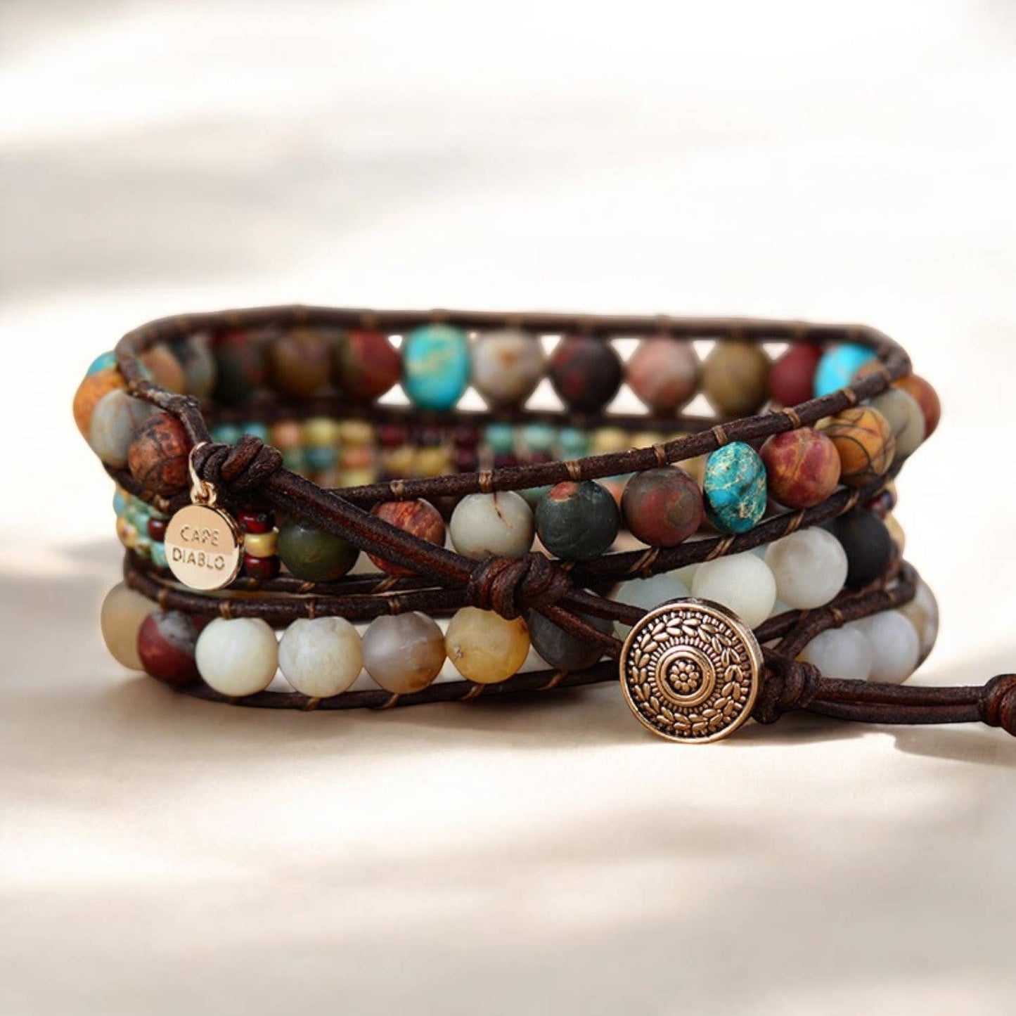 Vintage Jasper Wrap Bracelet