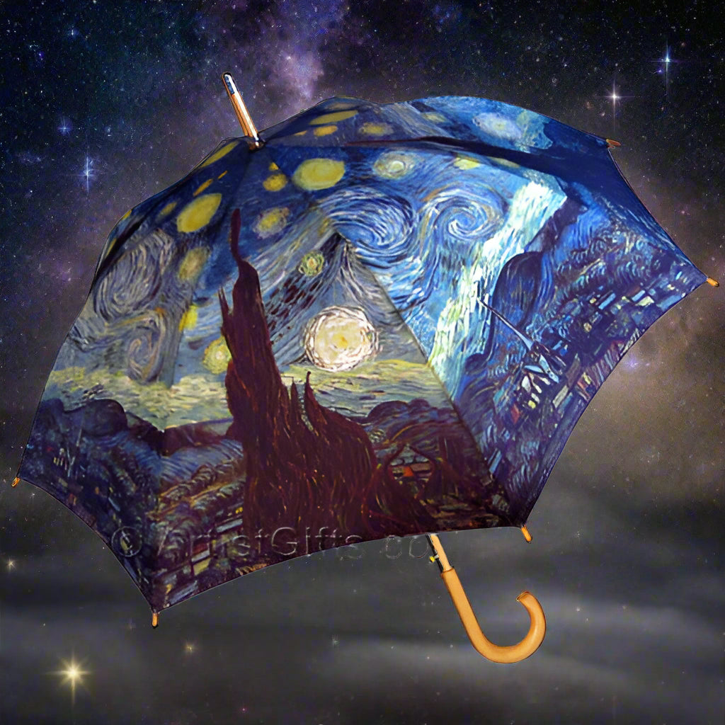 art van patio umbrella Van Gogh Starry Night Umbrella, Stick Style – ArtistGifts