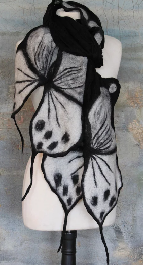 Luna Moth Merino Wool Scarf - Fair Trade Nepal Artisan