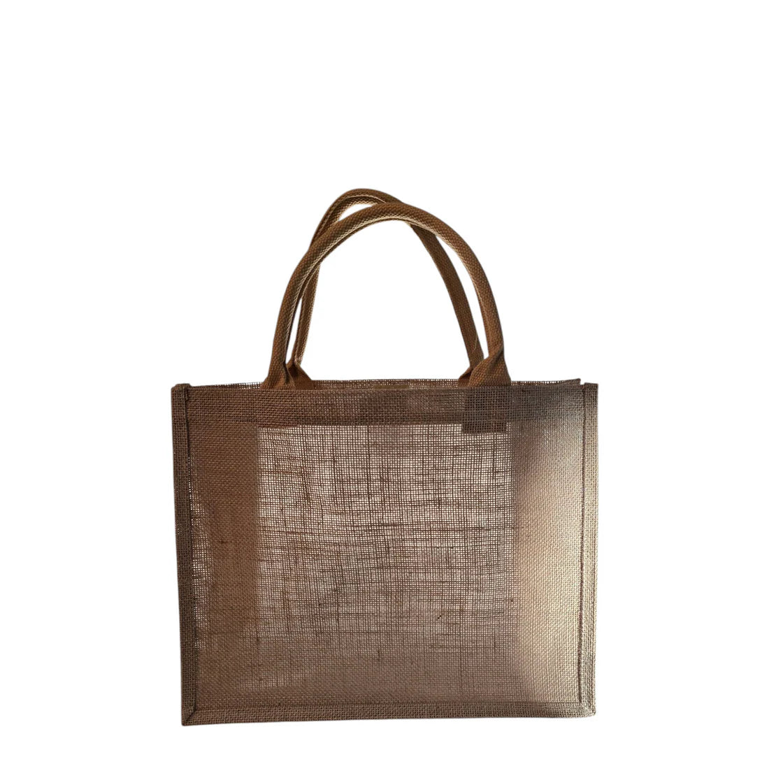 Elegant Lady in Black Tote Bag on Red Jute - Hand Painted