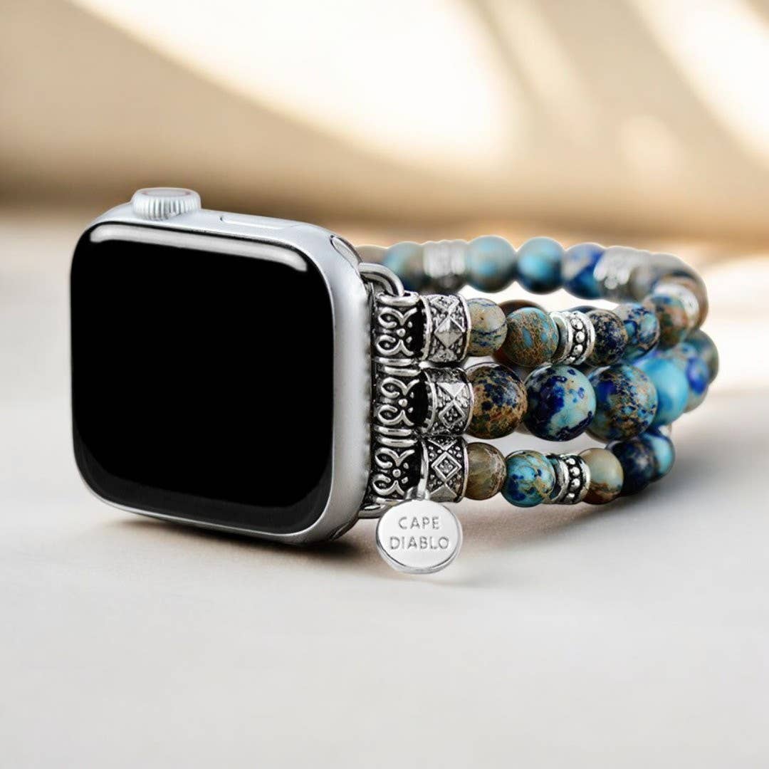 Imperial Turquoise Jasper Stretch Apple Watch Strap