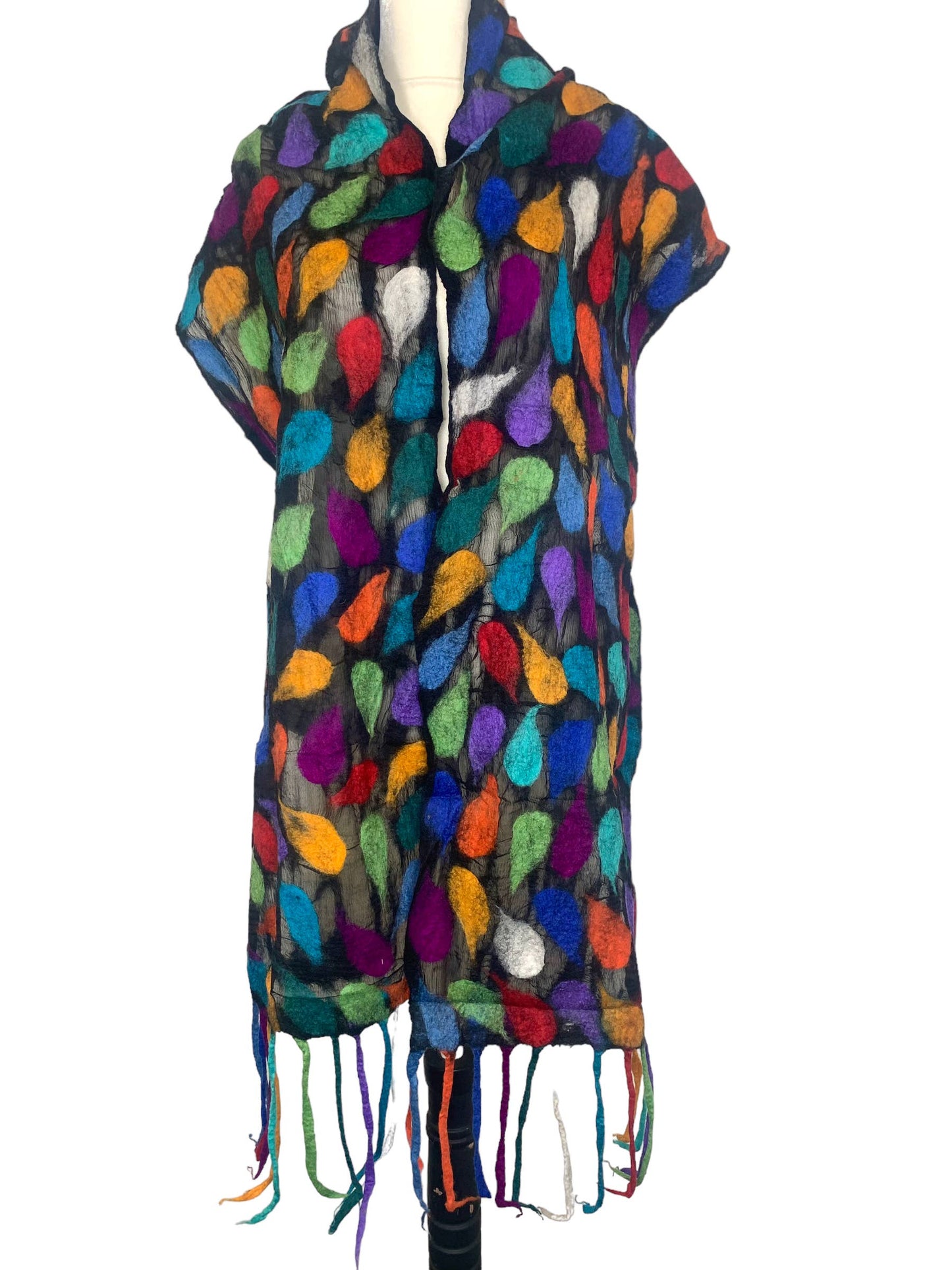 Dewdrop Multicolor Merino Wool Scarf - Fair Trade Nepal Artisan