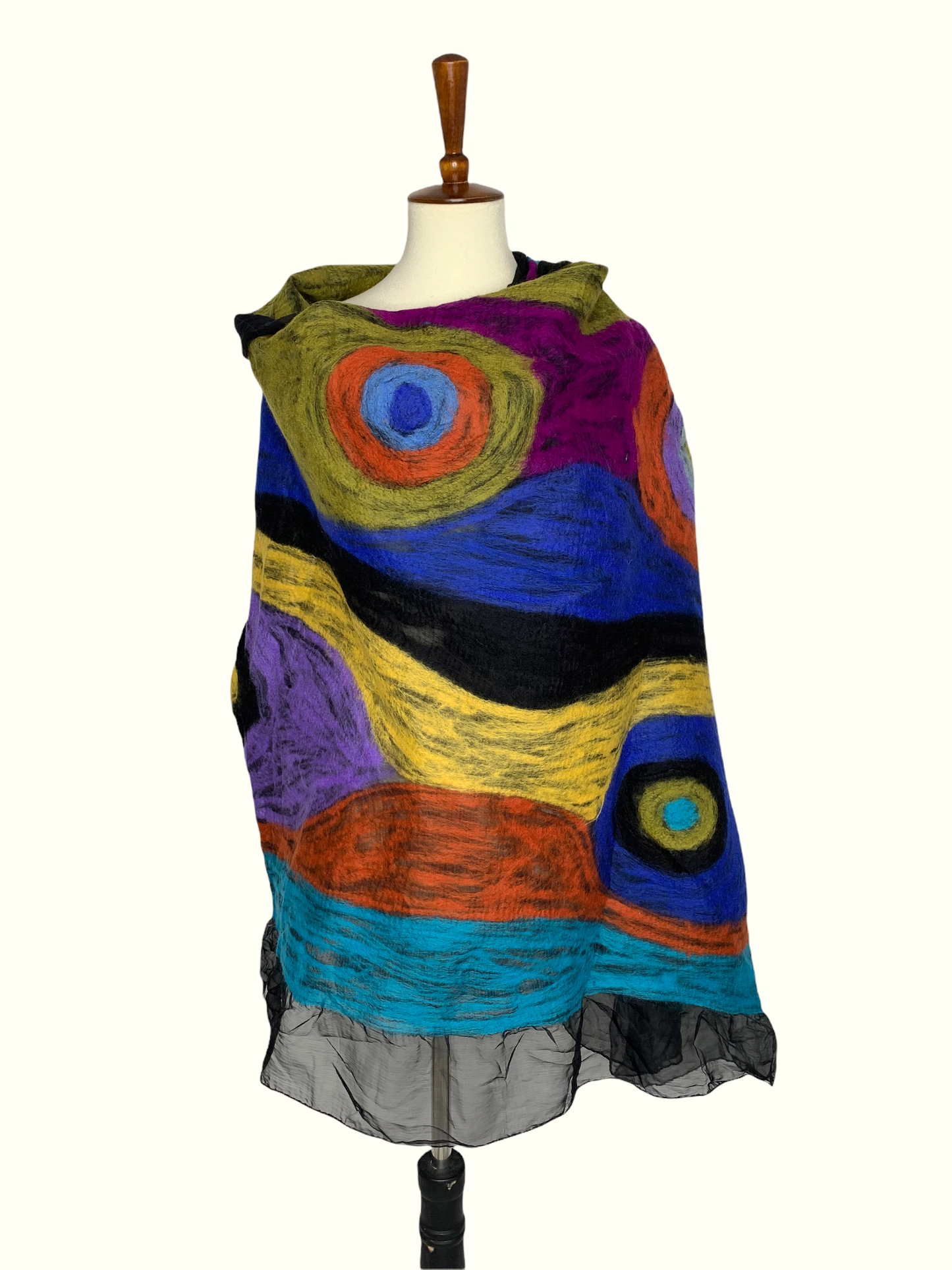 Jupiter Pastel Swirl Merino Wool Wrap - Fair Trade Nepal Artisan