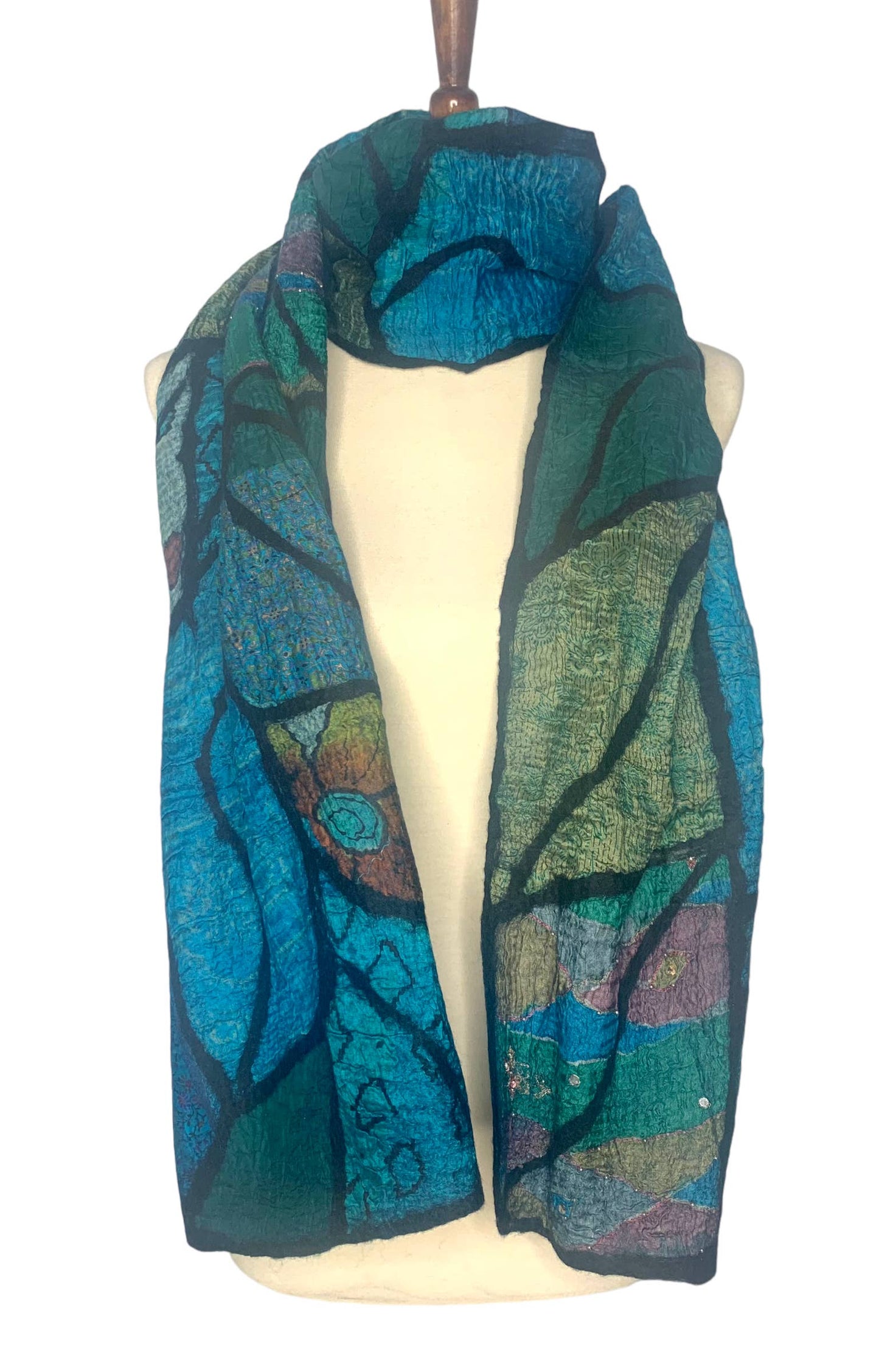 Blue Merino Wool Scarf - Fair Trade Nepal Artisan