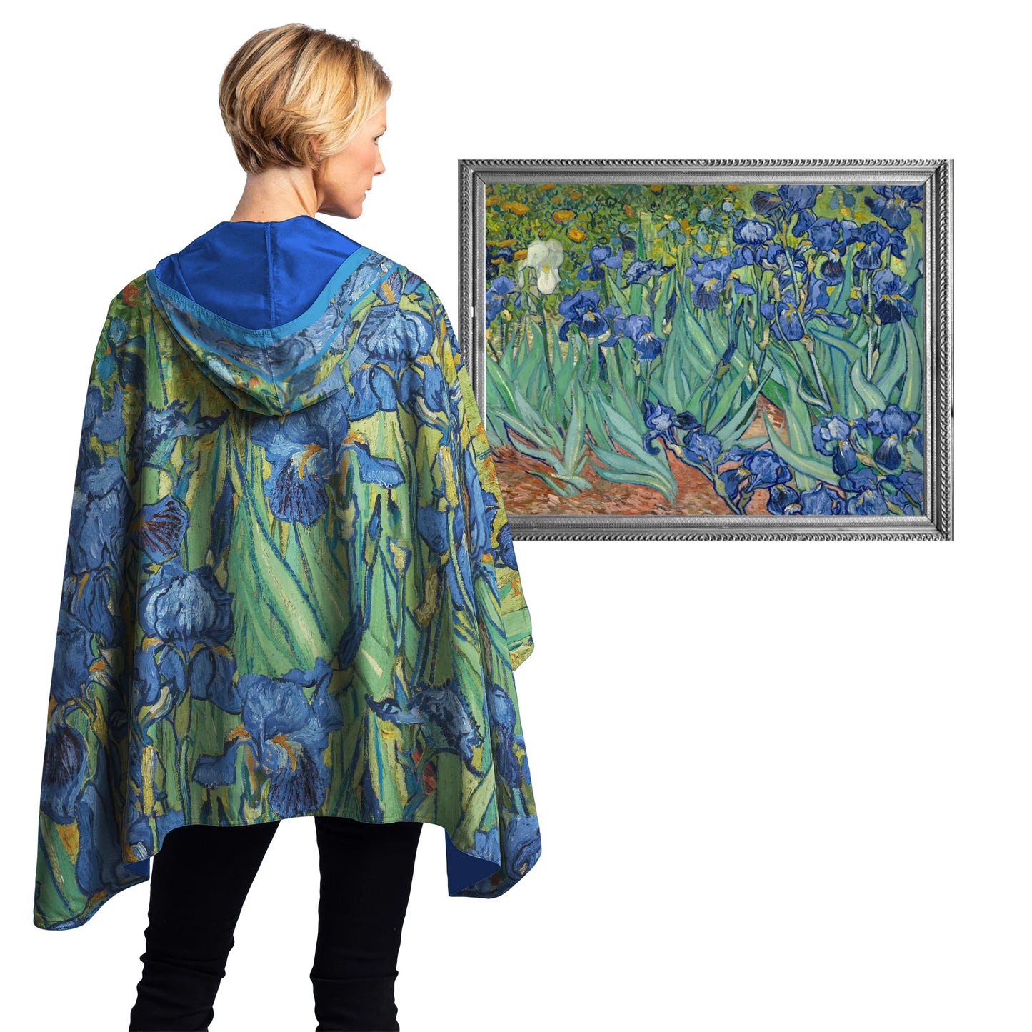Van Gogh Irises Rain Cape by Raincaper