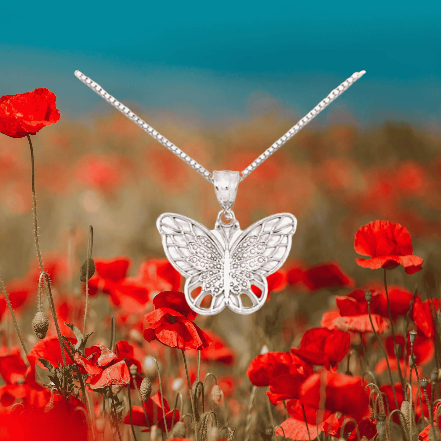 Sterling Silver Butterfly Pendant Necklace