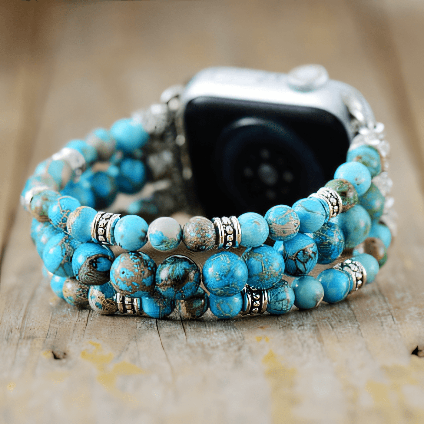 Imperial Turquoise Jasper Stretch Apple Watch Strap