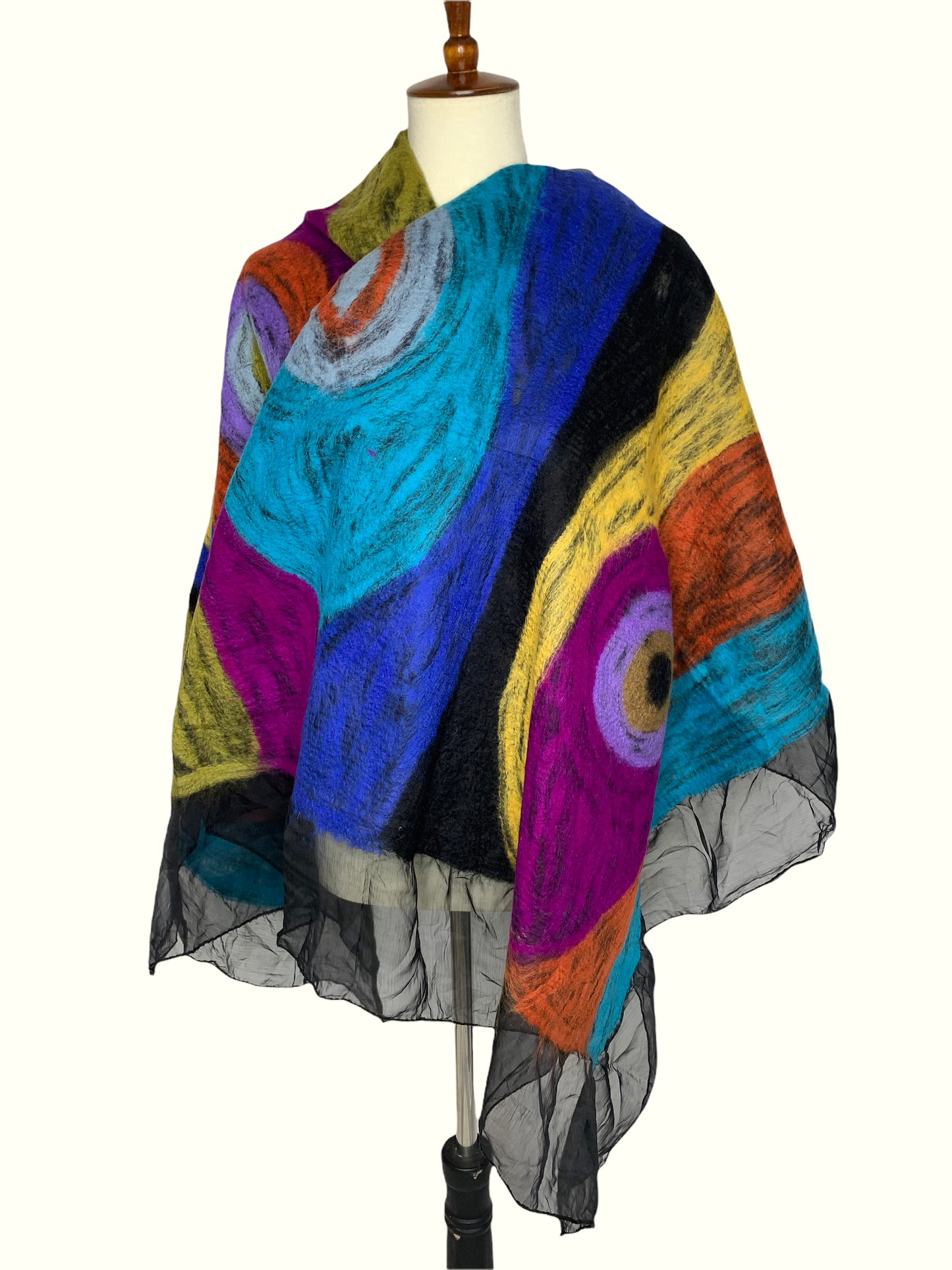 Jupiter Pastel Swirl Merino Wool Wrap - Fair Trade Nepal Artisan