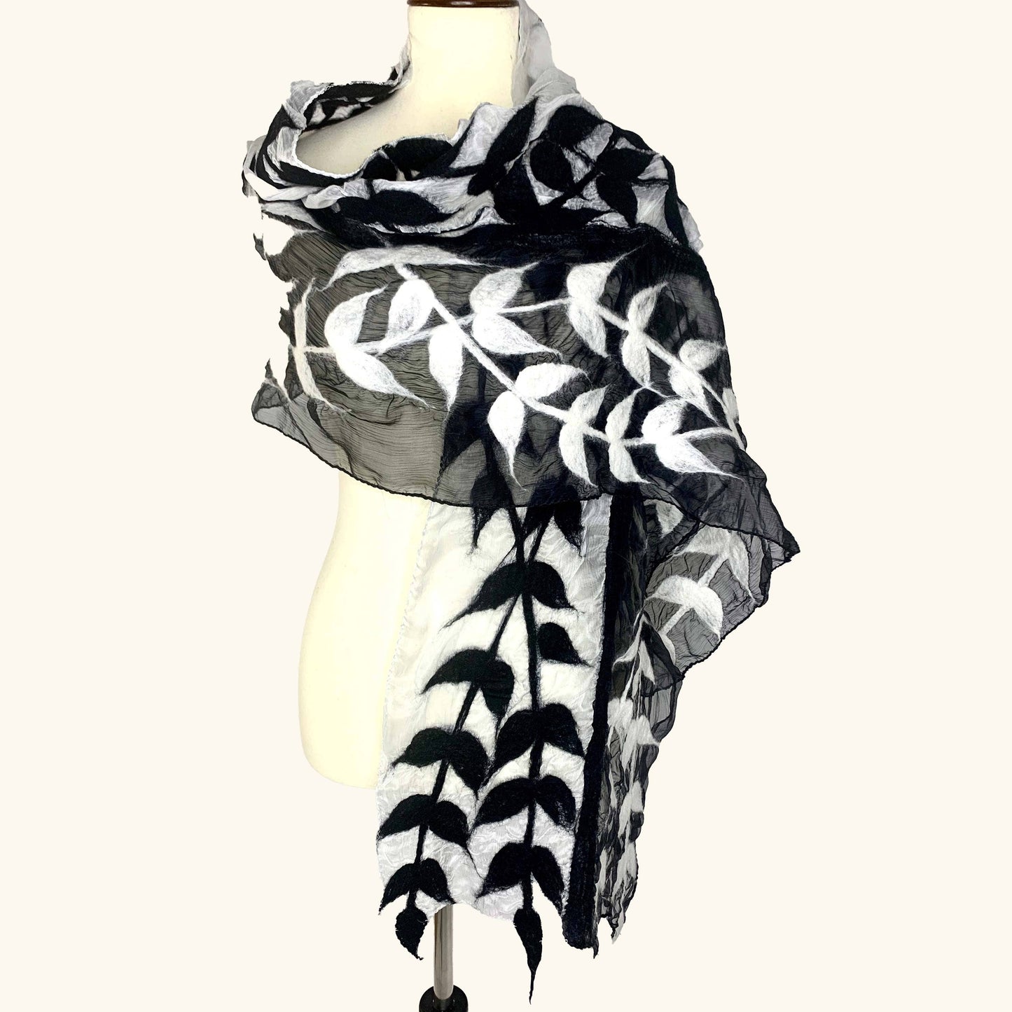 Split Vine Merino Wool Scarf - Fair Trade Nepal Artisan