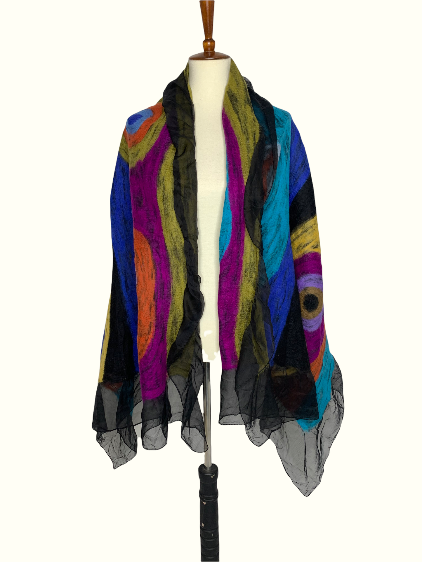 Jupiter Pastel Swirl Merino Wool Wrap - Fair Trade Nepal Artisan