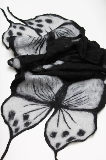 Luna Moth Merino Wool Scarf - Fair Trade Nepal Artisan