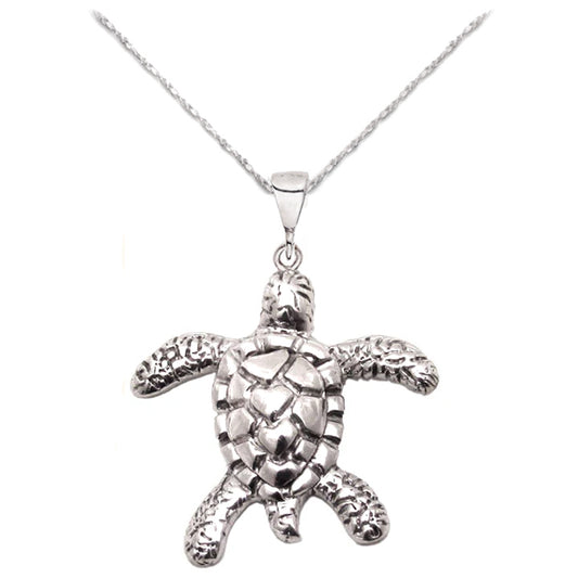 Sterling Silver Sea Turtle Pendant Necklace