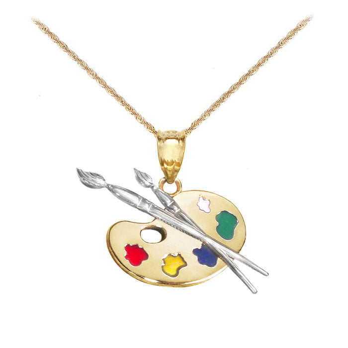 14k Gold Artist Palette Necklace
