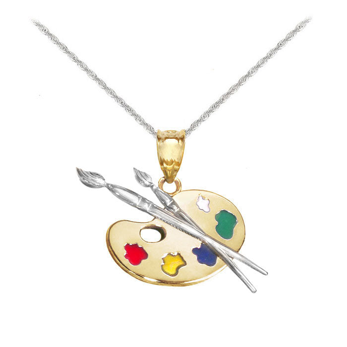 14k Gold Artist Palette Necklace