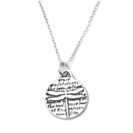 Inspirational Silver Dragonfly Necklace