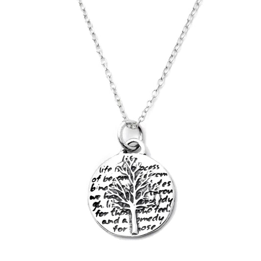 Inspirational Sterling Silver Tree of Life Necklace