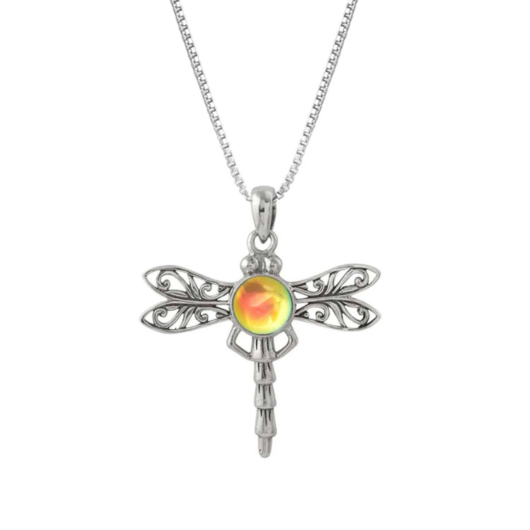 Fire Crystal Sterling Silver Dragonfly Earrings