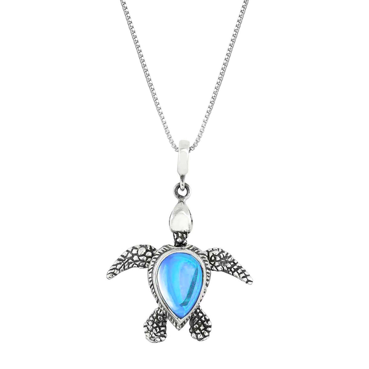 Blue Crystal Sterling Silver Sea Turtle Earrings