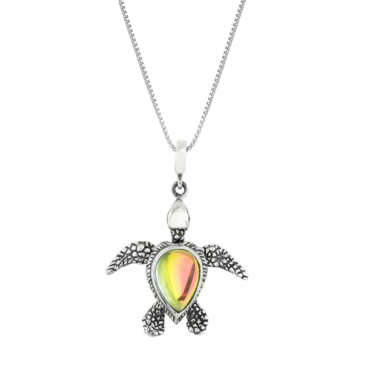 Fire Crystal Sterling Silver Sea Turtle Earrings