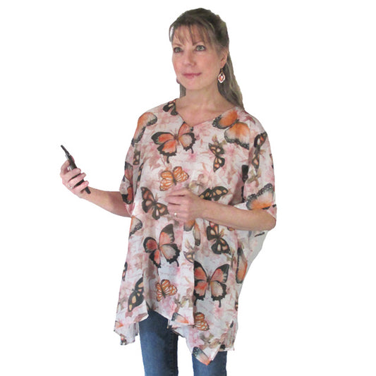 Artful Butterfly Popover Top or Scarf