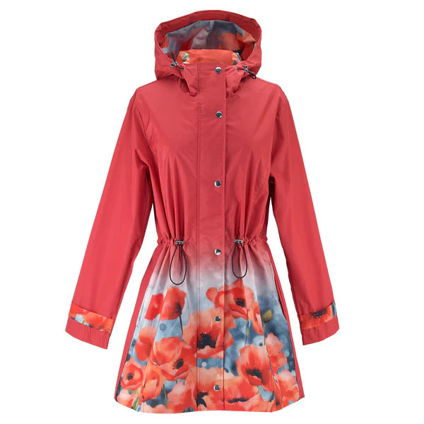 Stained Glass Poppies Raincoat by Galleria
