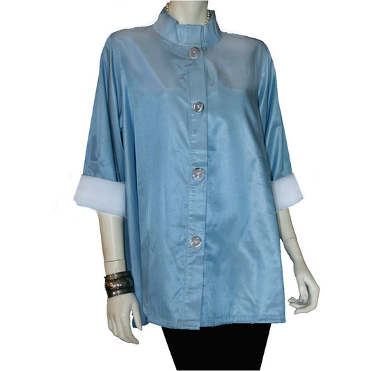 X - Reversible Sky Blue/Light Blue Swing Top - Clearance