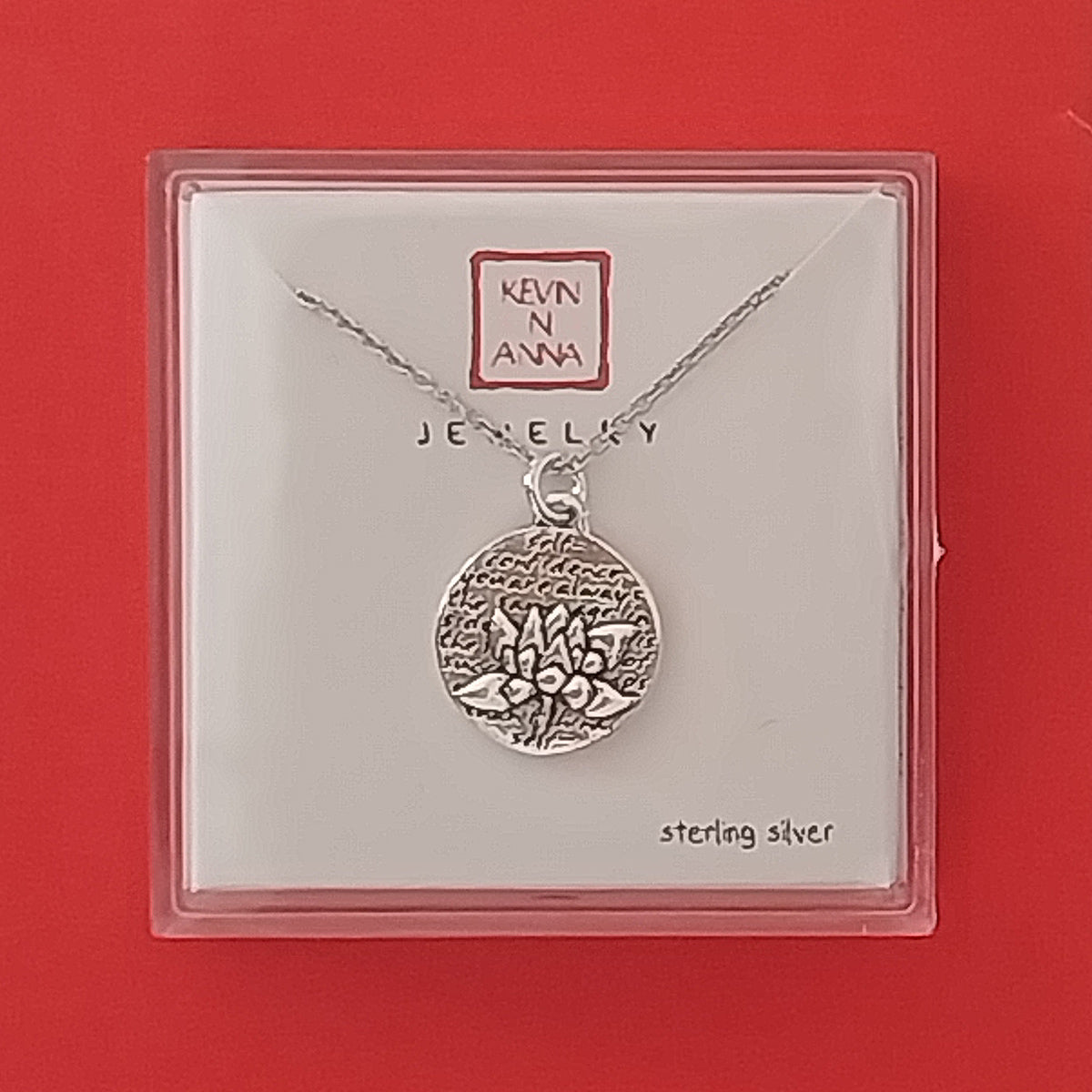 Inspirational Silver Lotus Flower Necklace, Made in the USA