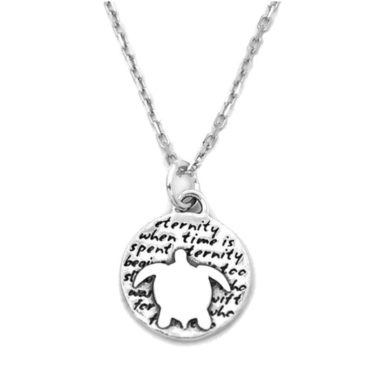Inspirational Silver Sea Turtle Neclace