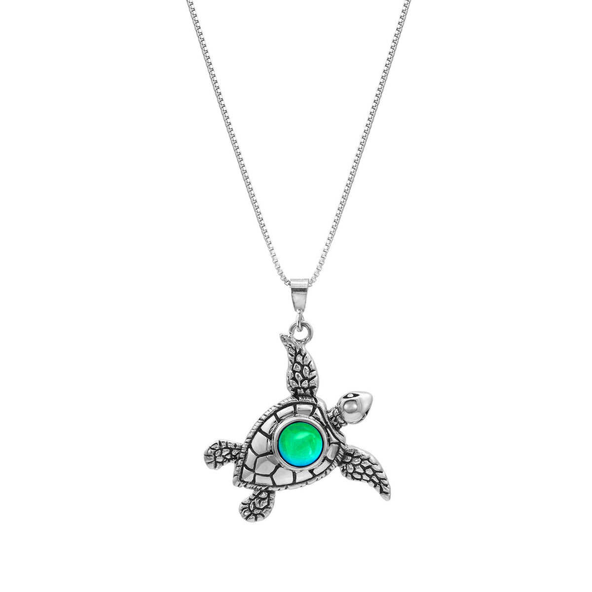 Green Crystal Sterling Silver Sea Turtle Earrings