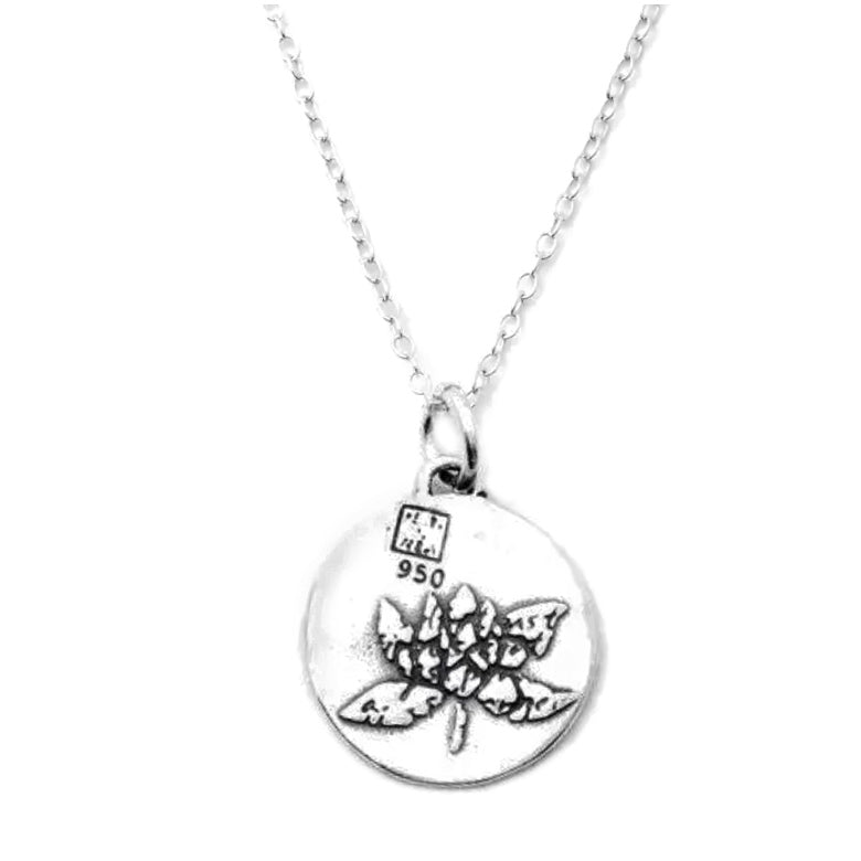 Inspirational Silver Lotus Flower Necklace, Made in the USA