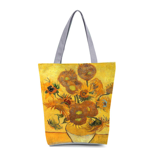Van Gogh 1889 Sunflowers In Vase Art Tote Bag