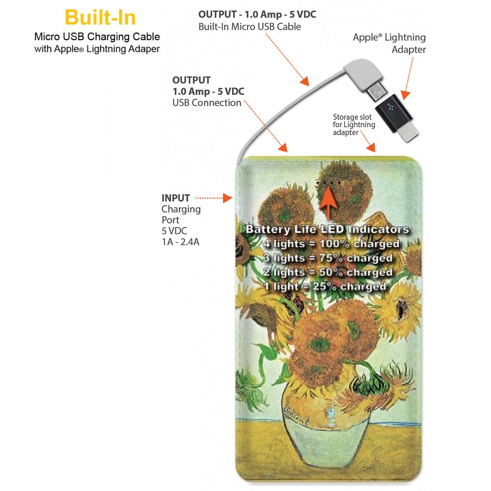 Van Gogh Sunflowers Portable Power Bank