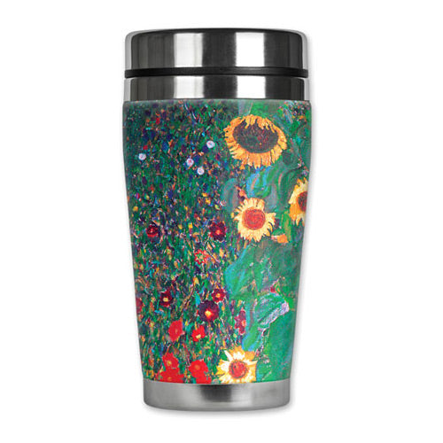 Klimt Sunflower Garden Travel Art Mug