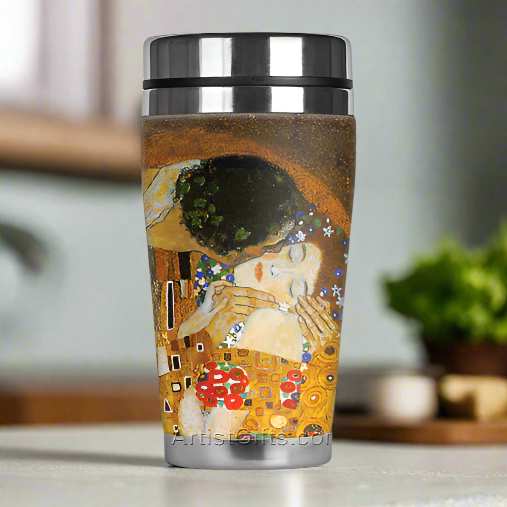 Klimt The Kiss Insulated Travel Art Mug