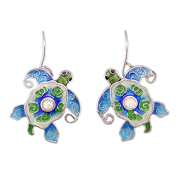 Pearl Sea Turtle Earrings