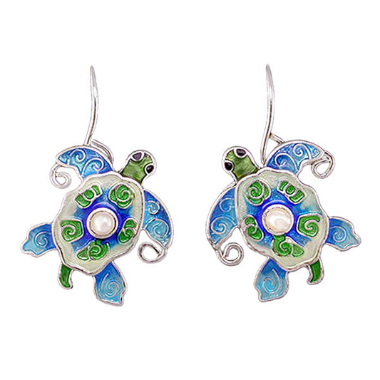 Pearl Sea Turtle Earrings