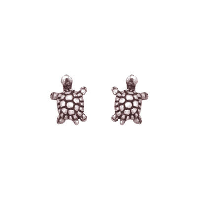 Tiny Silver Turtle Post Earrings