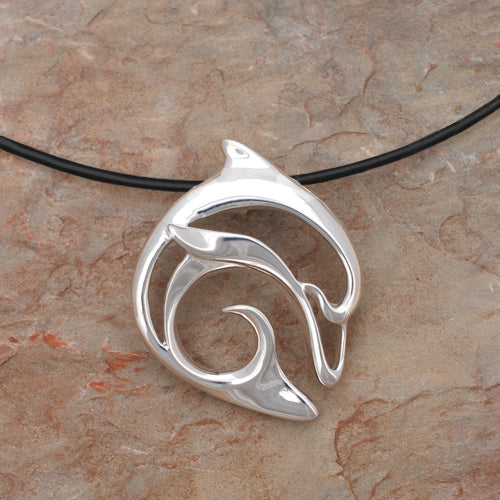 Sculpted Silver Dolphin Necklace
