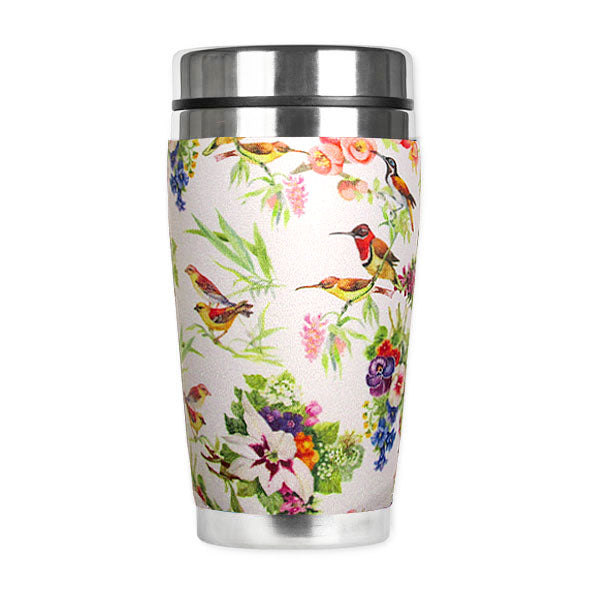 Watercolor Birds Insulated Travel Mug