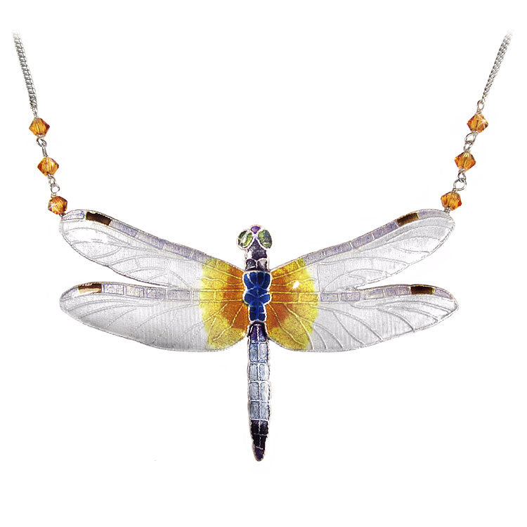 Silver Skimmer Dragonfly Necklace