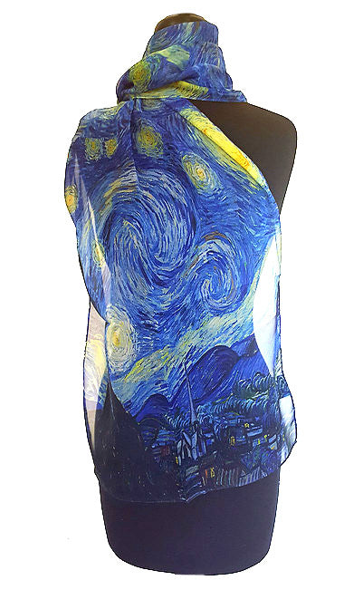 Starry Night Chiffon Scarf on Mannequin