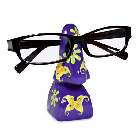 Purple Eyeglass Holder with Butterfly Theme