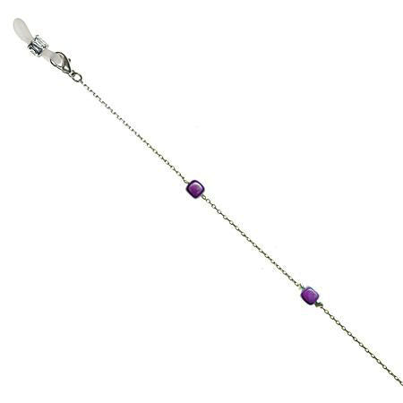 Purple Elegance Eyeglass Chain Detail