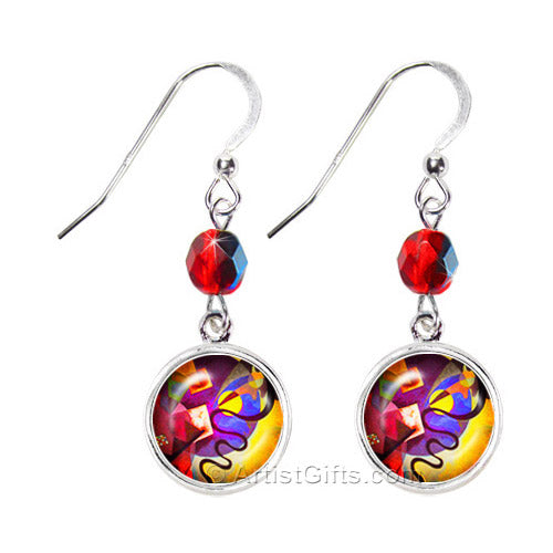 Kandinsky Yellow Red Blue Earrings