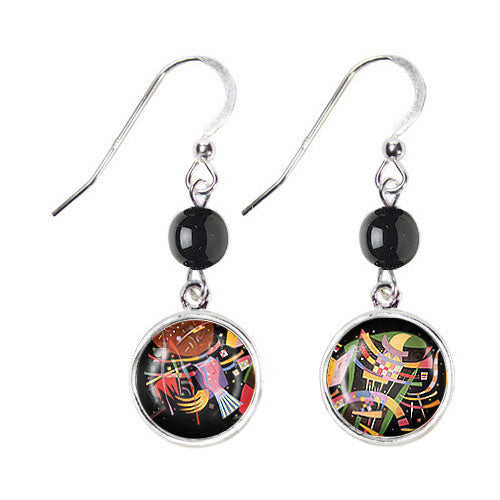 Kandinsky Composition X Art Glass Earrings