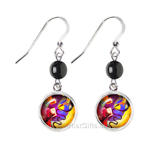 Matching Kandinsky Art Glass Earrings - Sold Separately
