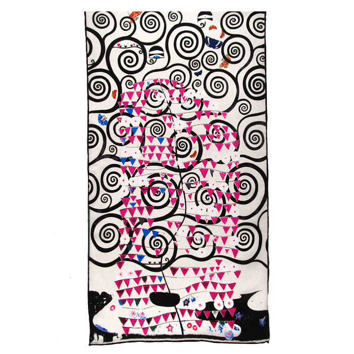 Klimt Silk Art Scarf full view.