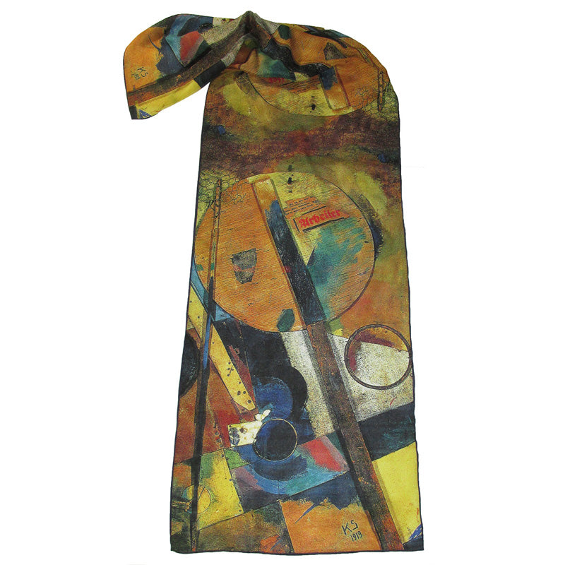 Full View of Kurt Schwitters The Workers Picture Scarf