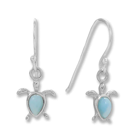 Larimar Sea Turtle Earrings